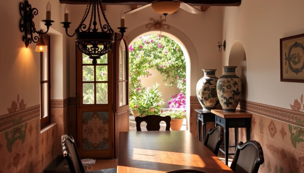 rustic spanish interiors with hand-painted ceramics