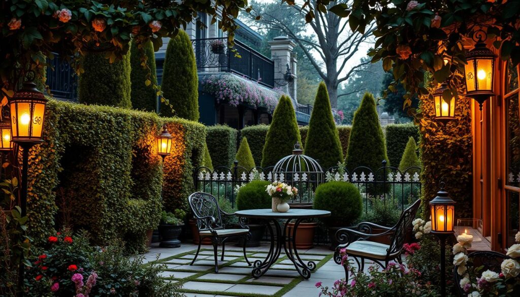 Gatsby-inspired outdoor area