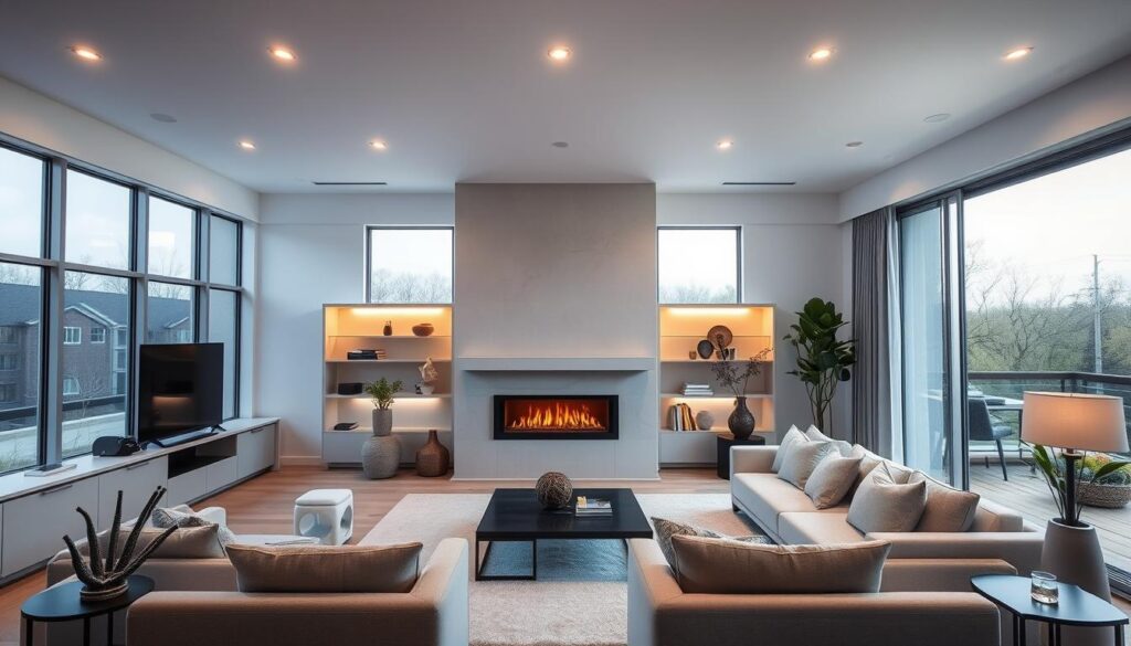 contemporary living spaces lighting