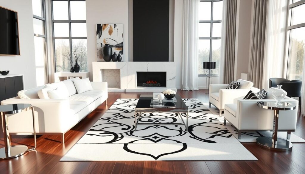 elegant black and white interiors