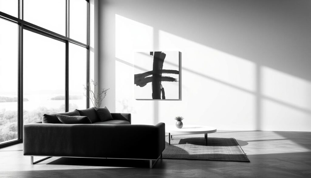 minimalist black and white interiors