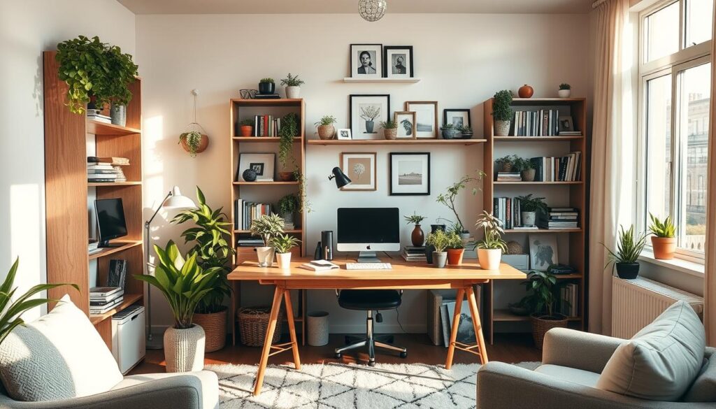 home office decor with plants